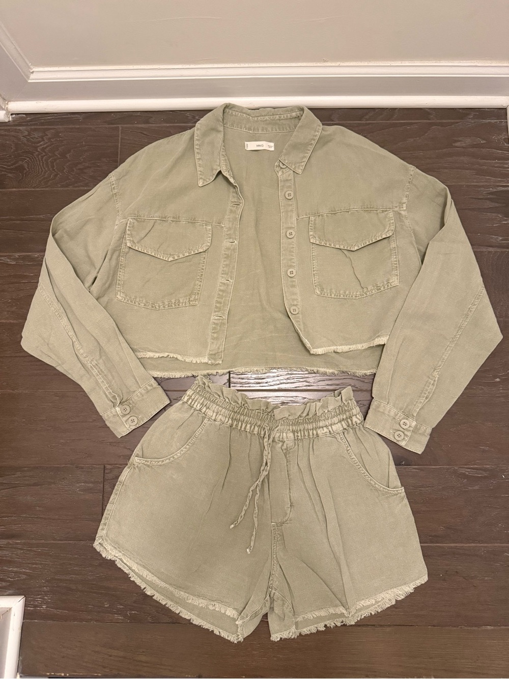 Mango flap pocket shirt and shorts set